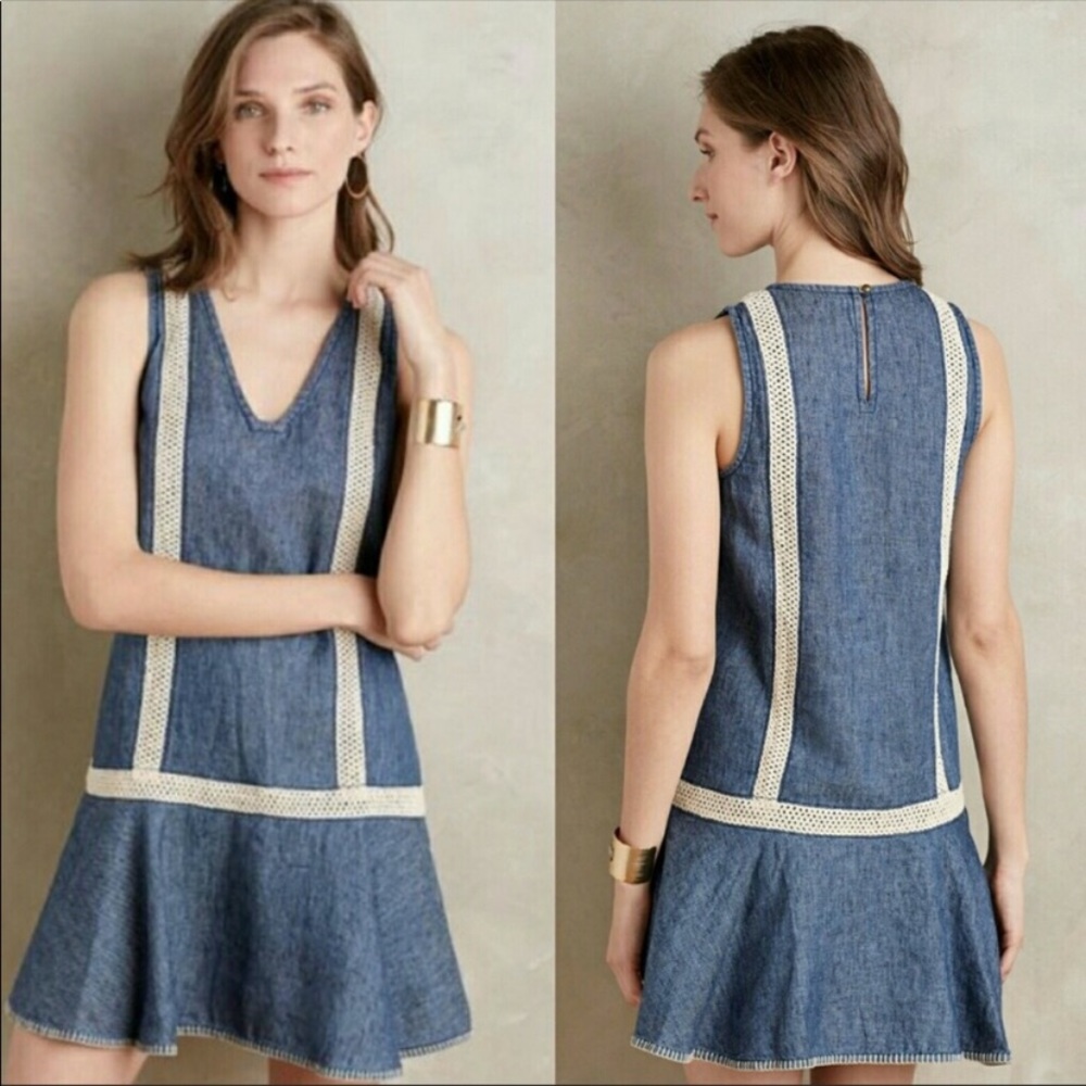 Anthropologie Holding Horses Denim Dress Small